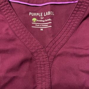 Healing Hands Maroon Scrub Top